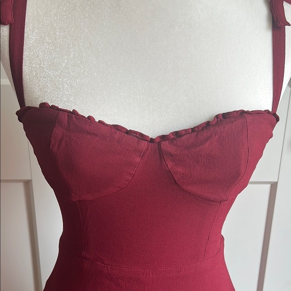 Reformation Nikita Burgundy Midi Dress | 6P - Picture 2 of 6